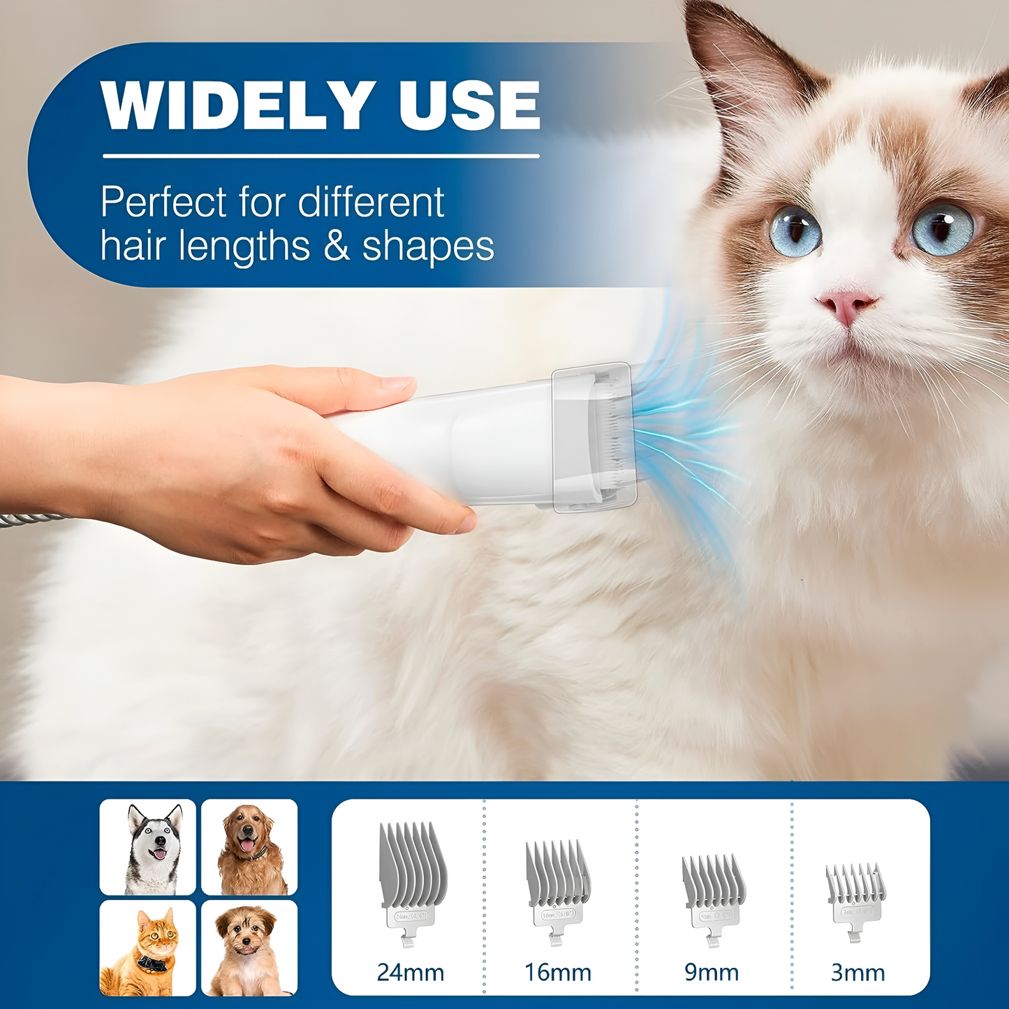 5-in-1 Pet Grooming Vacuum Kit