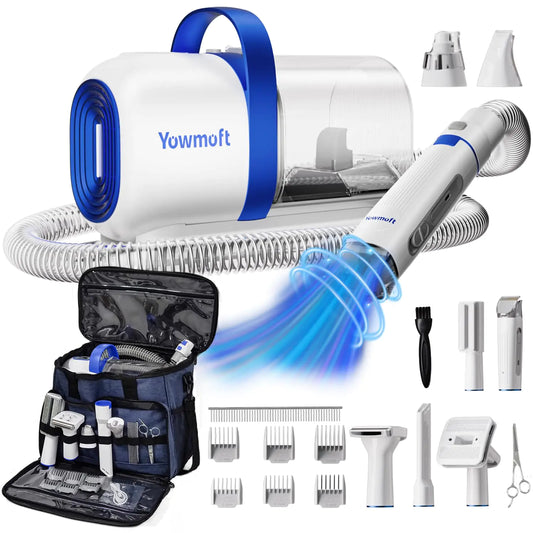 Dog Grooming Vacuum & Dog Grooming Kit Dog Vacuum for Shedding Grooming with 2 L Capacity Max 11 Kpa Dog Hair Vacuum with 15 Pet Grooming Tools & Bag Pet Grooming Vacuum for Dogs/Cats/Home
